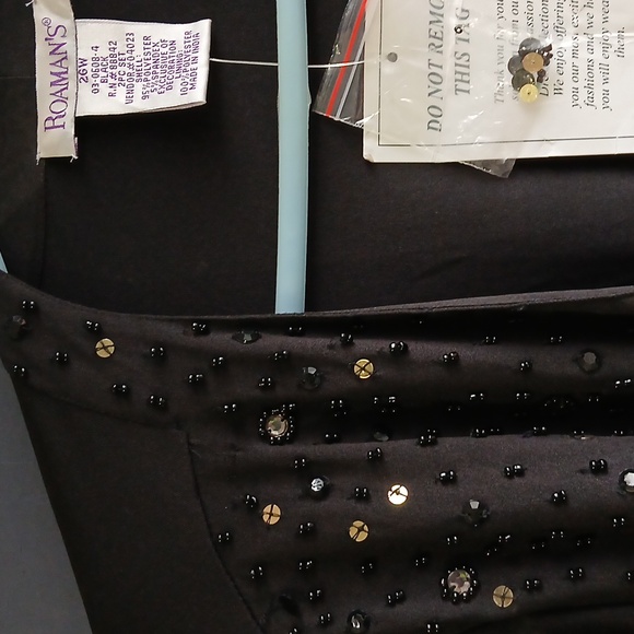 Roamans Black Sequin Women's Jacket Size 26W - Picture 5 of 7